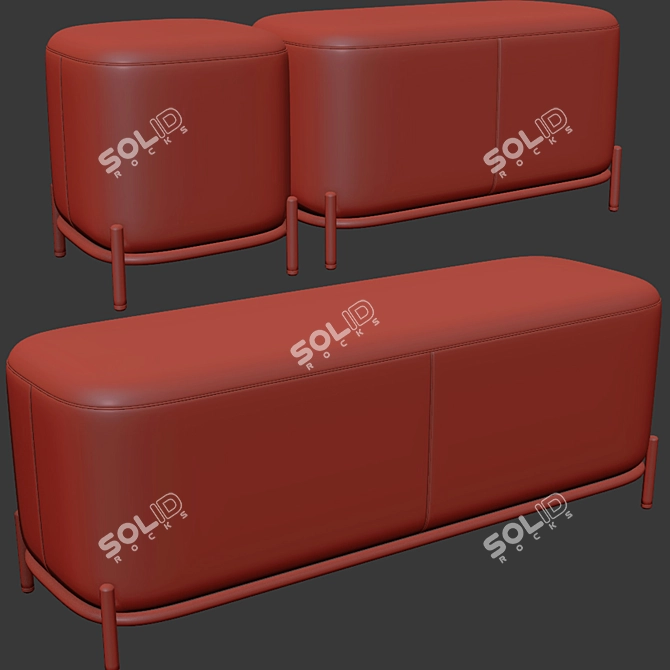 Pawai Pouf Set | Stylish, Versatile, Comfortable 3D model image 3