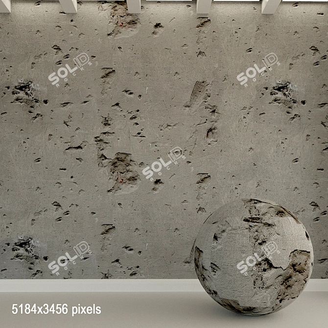 Vintage Concrete Wall Texture 3D model image 1