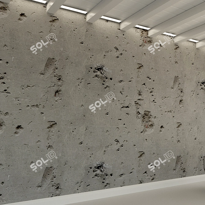 Vintage Concrete Wall Texture 3D model image 2