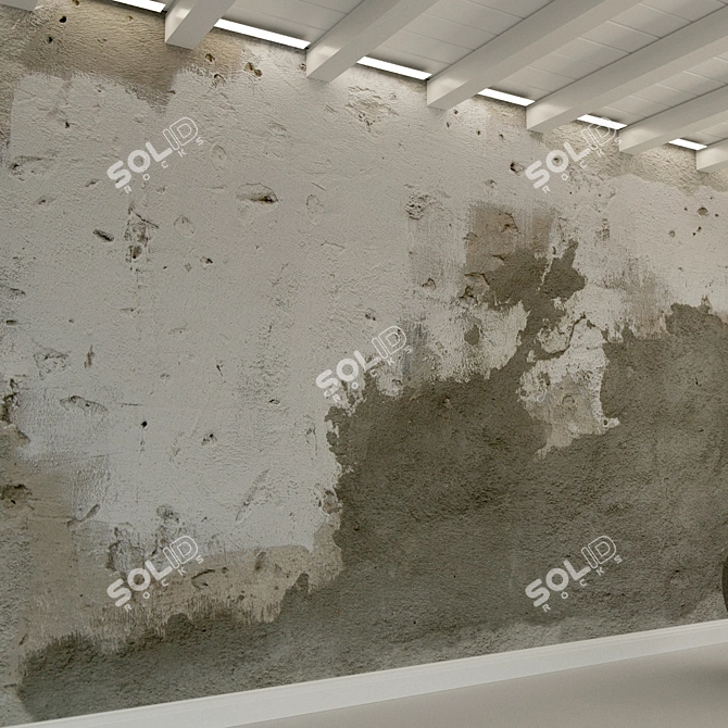Aged Concrete Wall Texture 3D model image 2