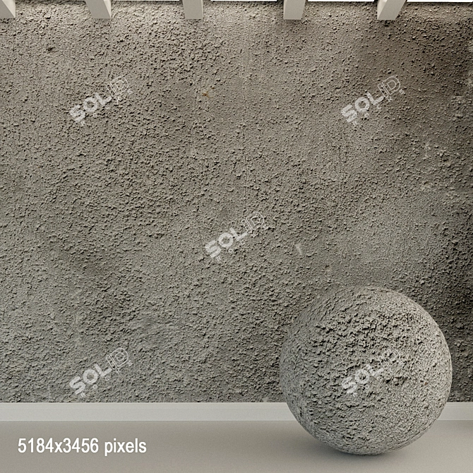 Weathered Concrete Wall Texture 3D model image 1