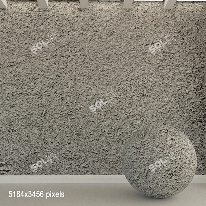 Vintage Concrete Wall Texture 3D model image 1