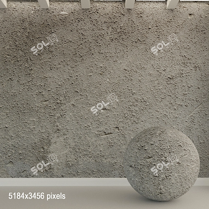 Aged Concrete Wall. Vintage Texture. 3D model image 1