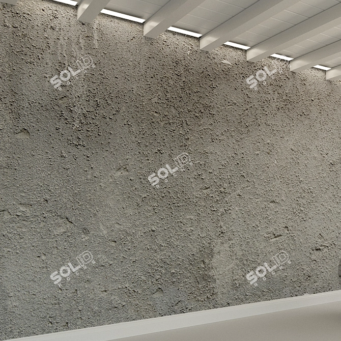 Aged Concrete Wall. Vintage Texture. 3D model image 2