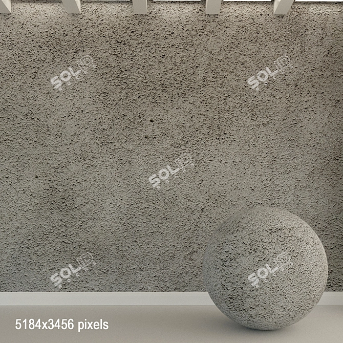 Title: Vintage Concrete Wall 3D model image 1