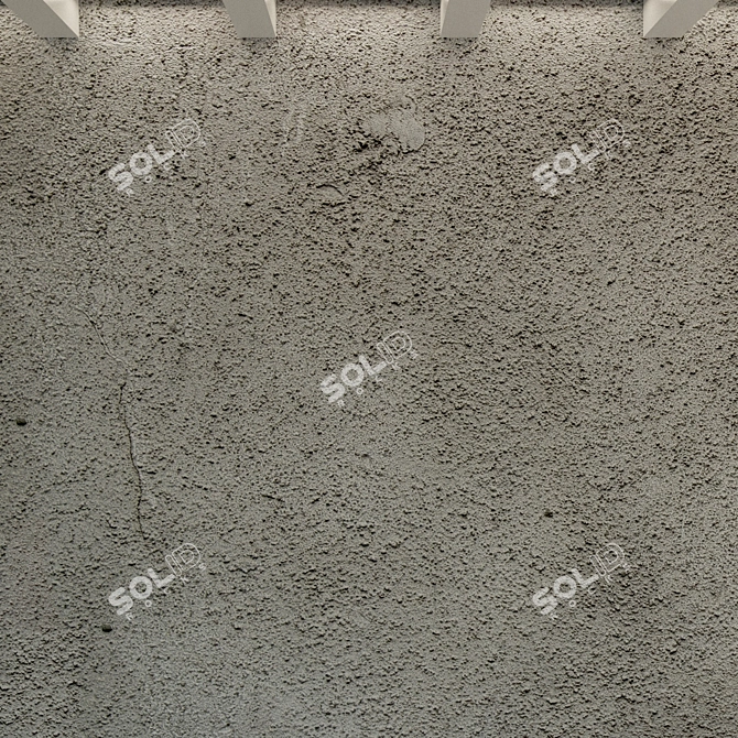 Title: Vintage Concrete Wall 3D model image 3