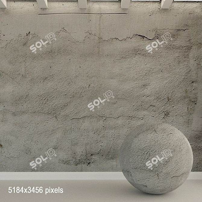 Vintage Concrete Wall Texture 3D model image 1