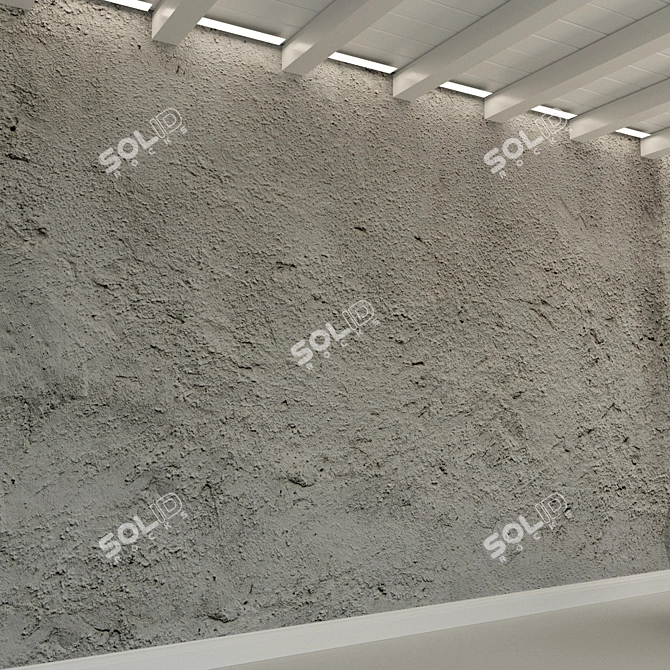 Title: Vintage Concrete Wall 3D model image 2