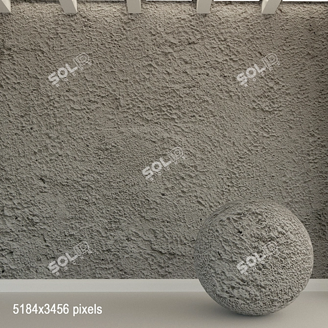 Vintage Concrete Wall Texture 3D model image 1