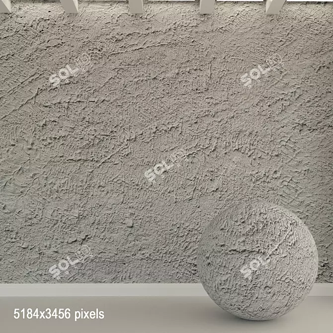 Authentic Aged Concrete Wall 3D model image 1