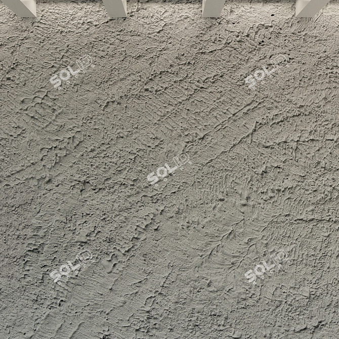 Authentic Aged Concrete Wall 3D model image 3