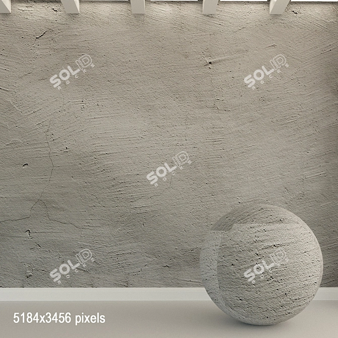 Vintage Concrete Wall Texture 3D model image 1