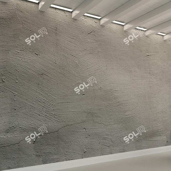 Vintage Concrete Wall Texture 3D model image 2