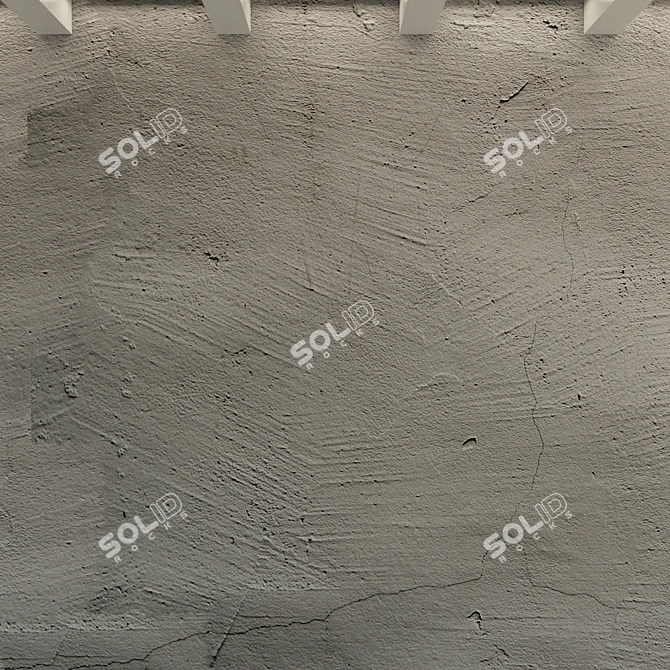 Vintage Concrete Wall Texture 3D model image 3