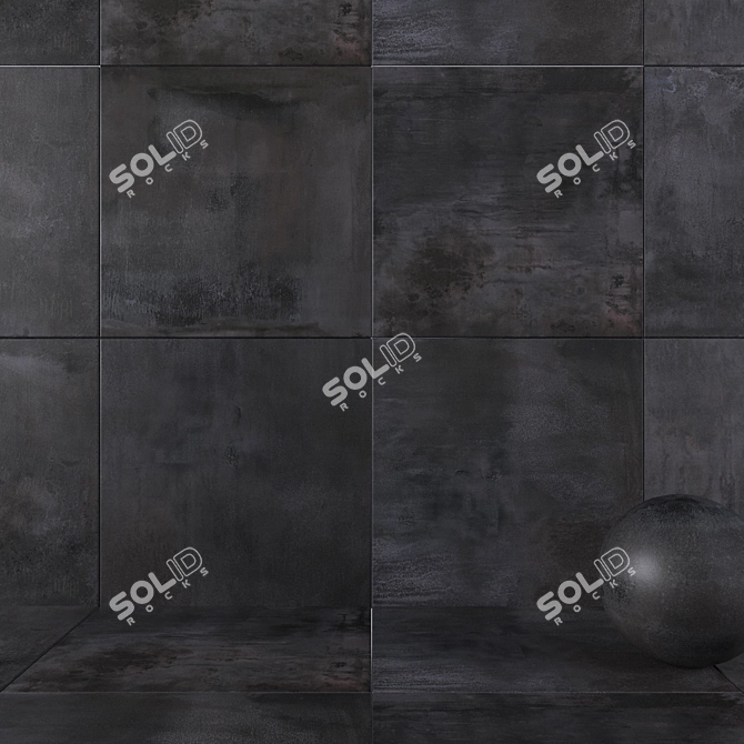 BLAZE Iron Wall Tiles: High-Definition, Multi-Texture, 120x120cm 3D model image 1