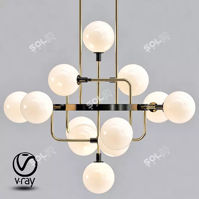 Sophisticated Viaggio Chandelier: Illuminate Your Space 3D model image 1