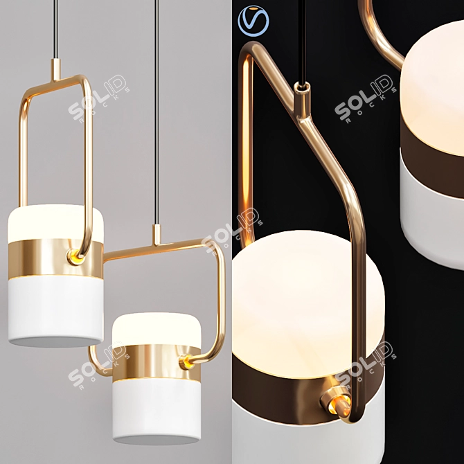 Elegant Ling P1 White Pendant 3D model image 1