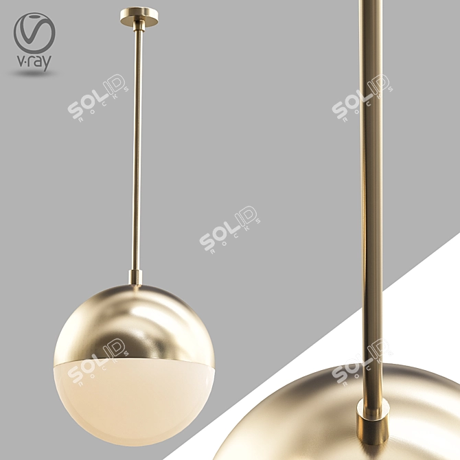 Stylish Cedar & Moss Pendant Lamp 3D model image 1