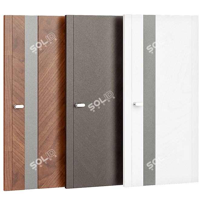 Sleek Modern Interior Doors 3D model image 1