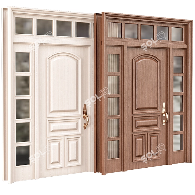 Modern Wooden Interior Doors 3D model image 1