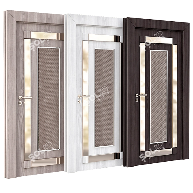 Elegant Interior Doors: Style№15 3D model image 1