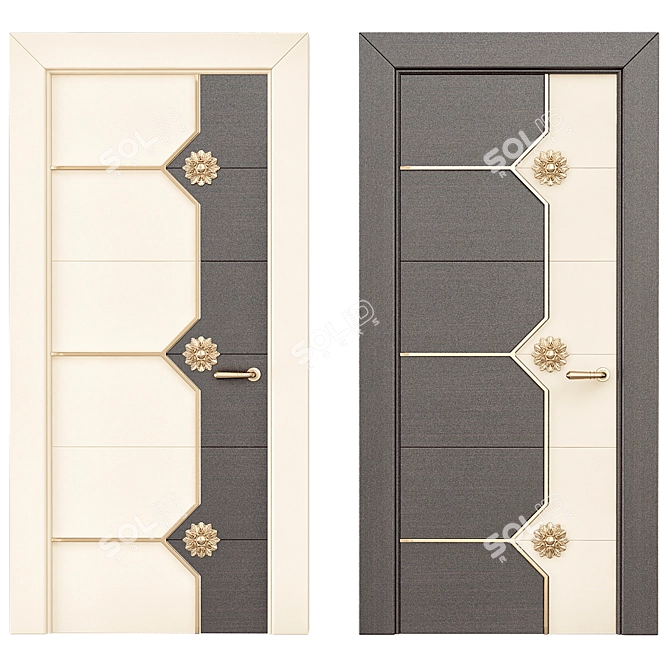 Elegant Classic Interior Doors 3D model image 1