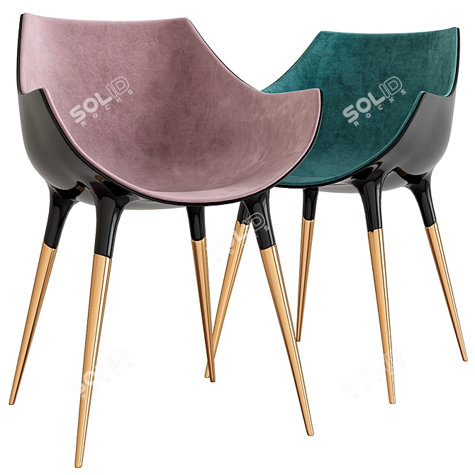 Sleek and Stylish Starck Chairs 3D model image 1