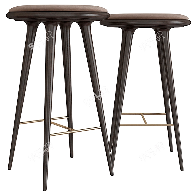 Title: Mater Design Stool & Bar Stool Combo 3D model image 1