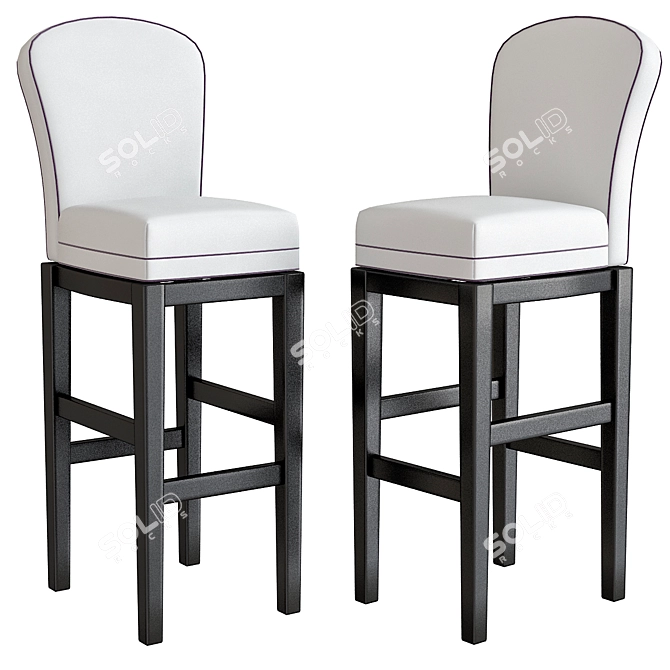 Elegant Memory Swivel Bar Stool 3D model image 1