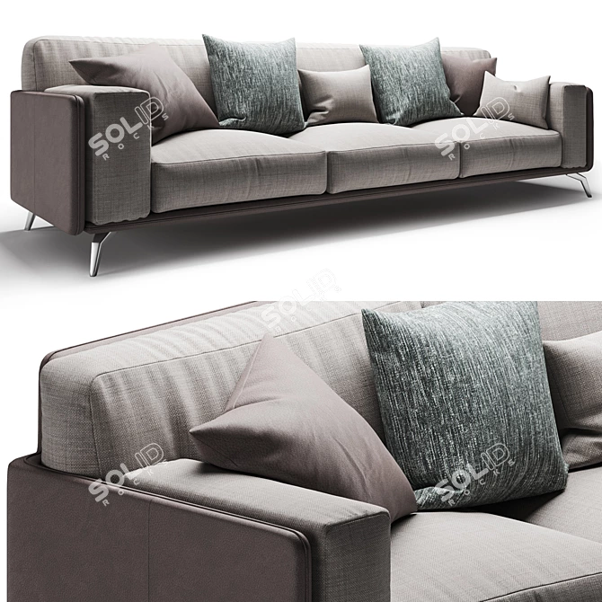 Modern Italian 2-Seater Sofa: Ditre Italia Kris 3D model image 1
