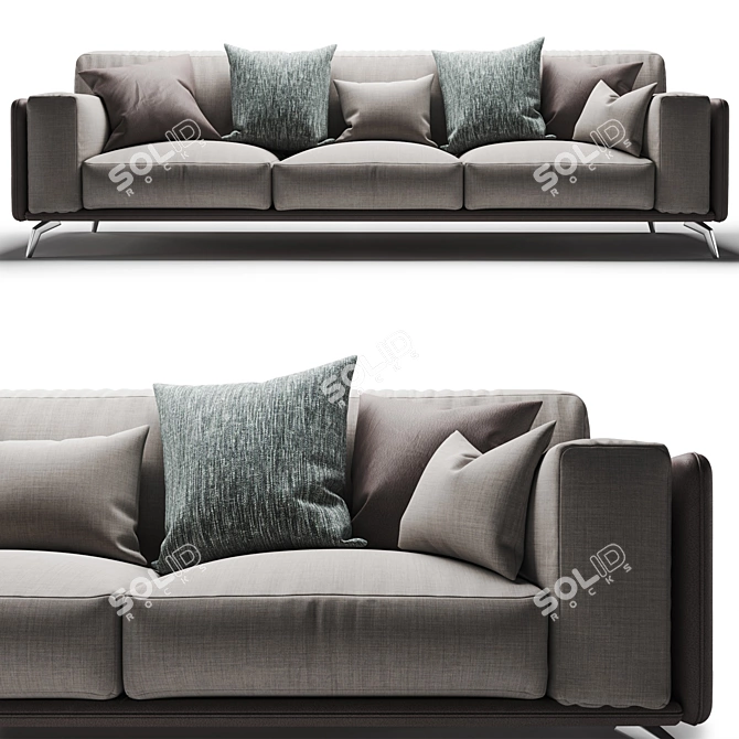 Modern Italian 2-Seater Sofa: Ditre Italia Kris 3D model image 2