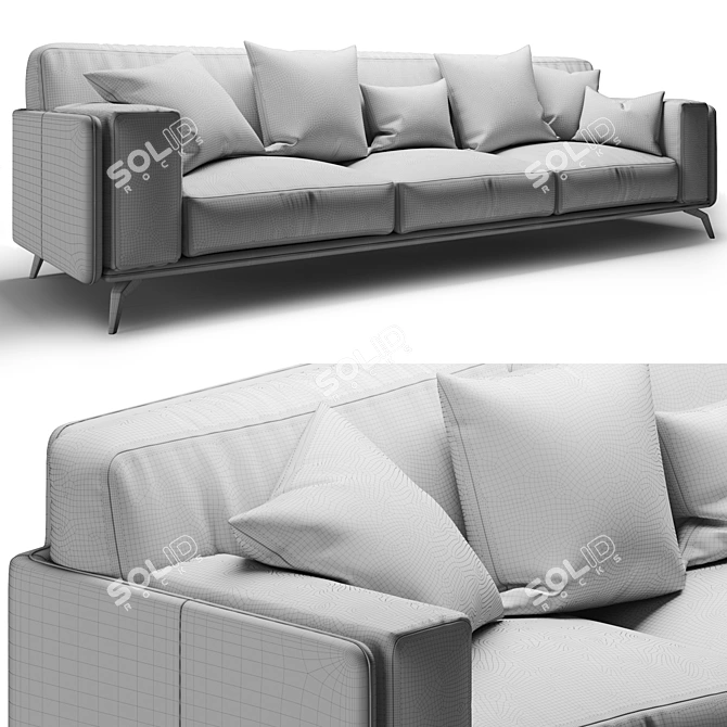Modern Italian 2-Seater Sofa: Ditre Italia Kris 3D model image 3