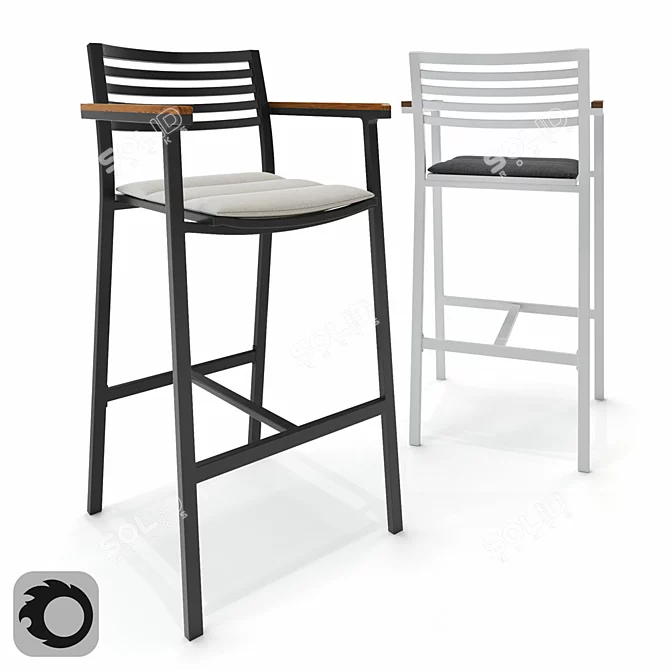 Elegant and Comfortable MINDO Klara Bar Stool 3D model image 1