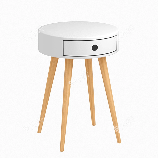  Sleek Round Bedside Table Selisa 3D model image 1