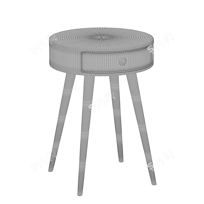  Sleek Round Bedside Table Selisa 3D model image 2