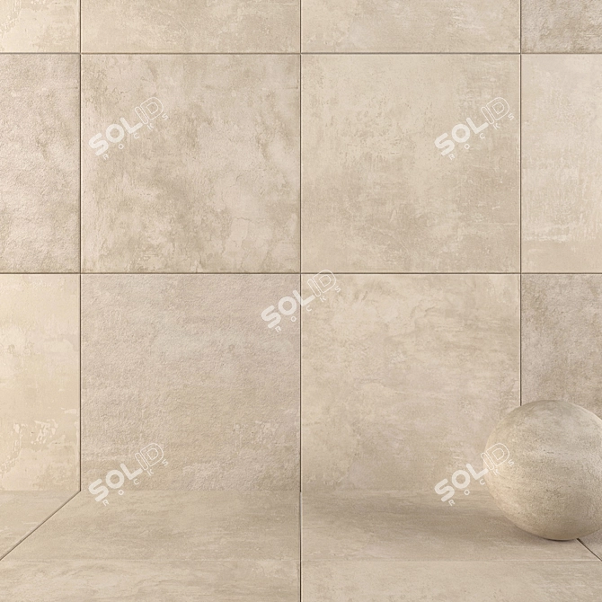 ATLAS RAW SAND Wall Tiles - 3K HD Multi-Texture 3D model image 1