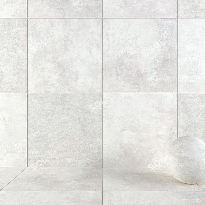 Atlas Raw White Wall Tiles 3D model image 1