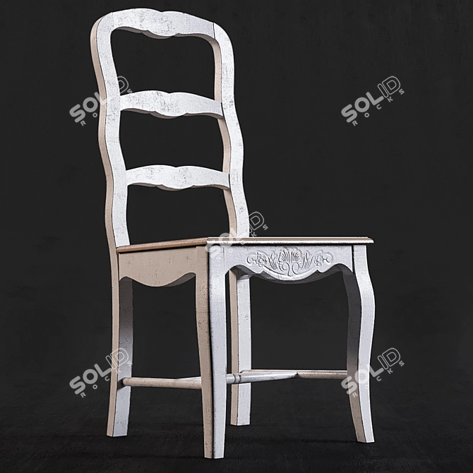 Elegant Rimini White Chair 3D model image 1