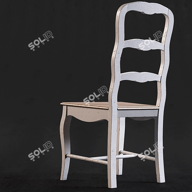 Elegant Rimini White Chair 3D model image 2