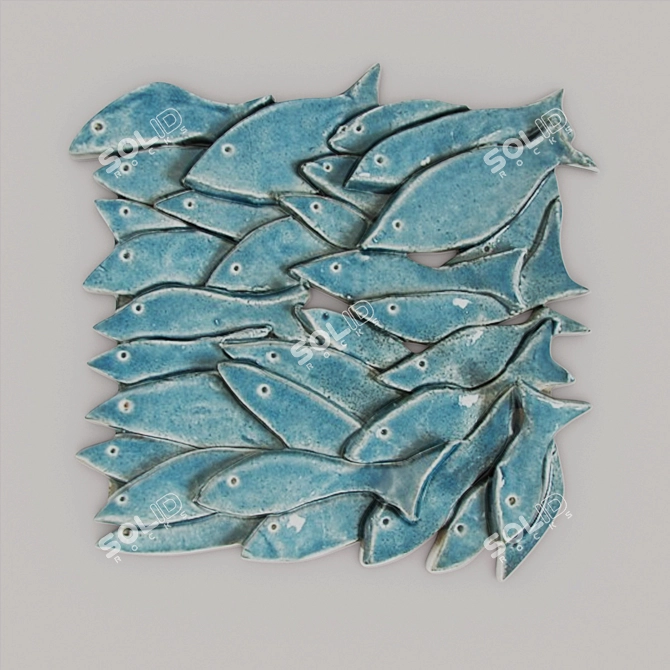 Aquatic Delight Ceramic Panel 3D model image 1