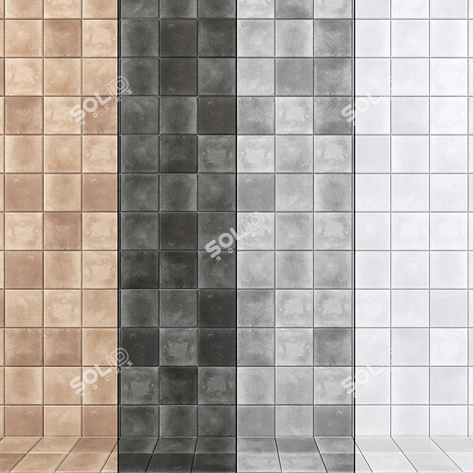 Heritage Play Wall Tiles - HD Multi-texture, Clay + Dark + Grey + Pearl 3D model image 1