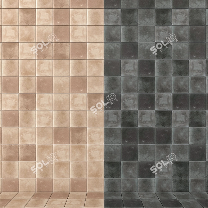 Heritage Play Wall Tiles - HD Multi-texture, Clay + Dark + Grey + Pearl 3D model image 2