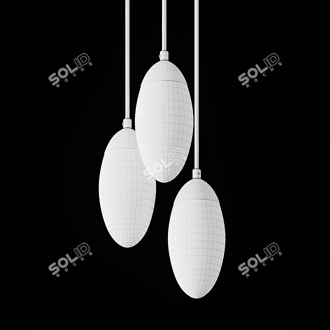 Brass Glass LED Pendant Light 3D model image 3