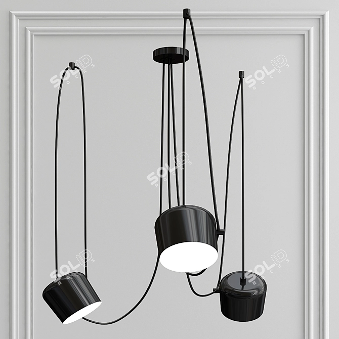 Sleek Aim 3 Pendant Light 3D model image 2