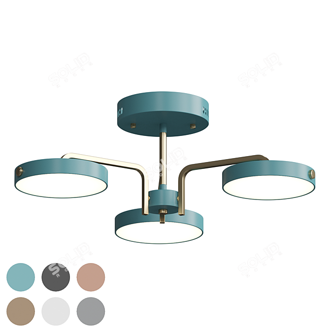 Scandinavian LED Ceiling Chandelier 3D model image 1