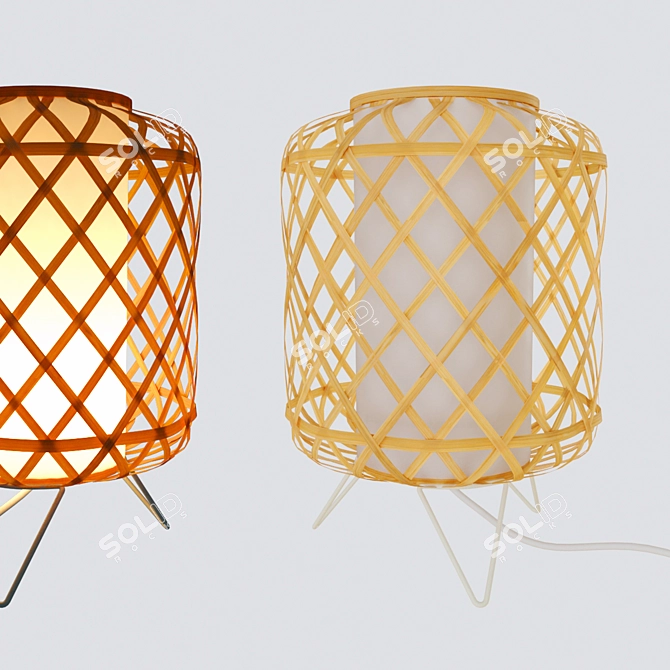 Bamboo Bliss: IKEA Gottorp Table Lamp 3D model image 1