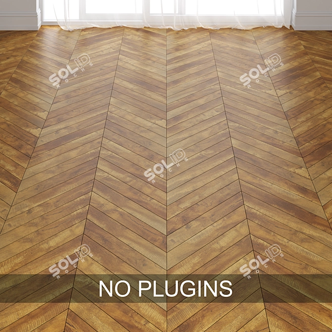 Antique Pine Parquet Tiles, 3 Layouts 3D model image 1