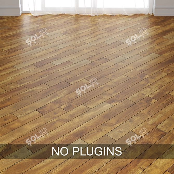 Antique Pine Parquet Tiles, 3 Layouts 3D model image 3