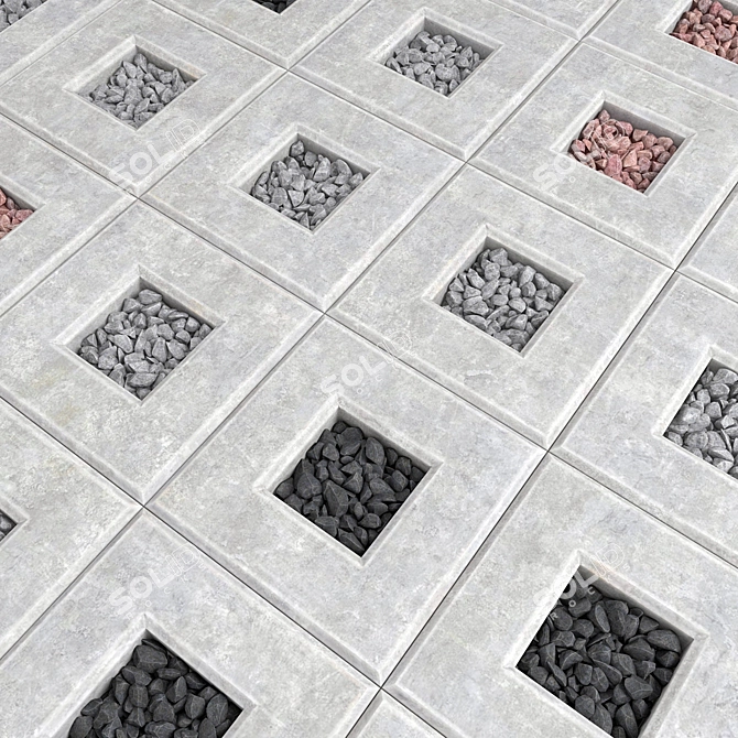 Gravel Slabs: Versatile Paving Stone 3D model image 1