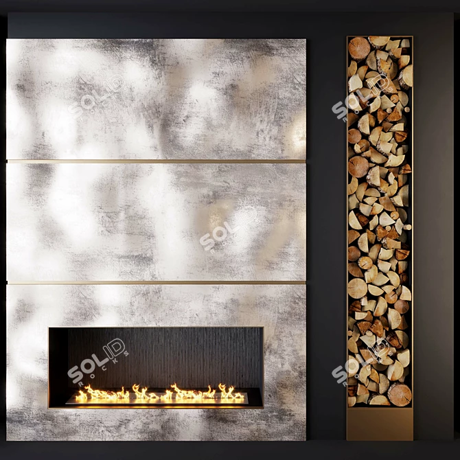 Cozy Hearth Fire Set 3D model image 1